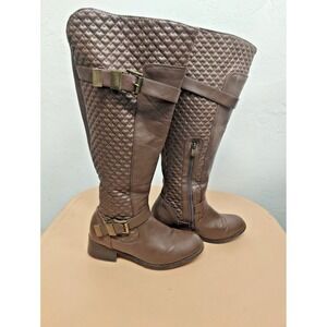 Nicole Womens Brwon Knee High Fashion Boots Size 10W 41740093